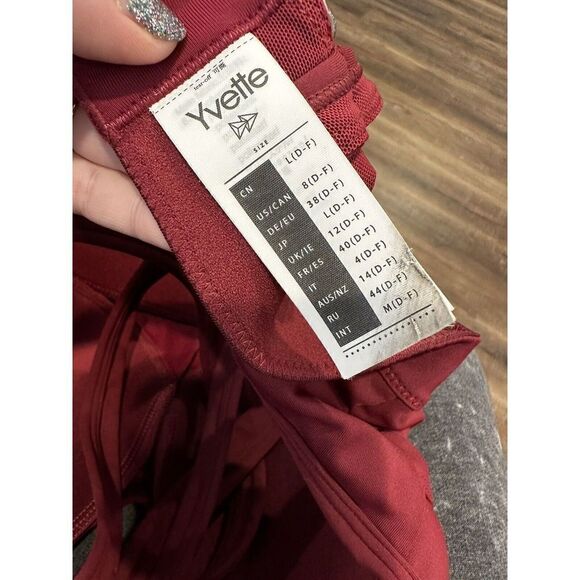 Yvette Women High Impact Sports Bras Criss Cross Back Sexy Running Bra Sz 8 D-F - Picture 6 of 6